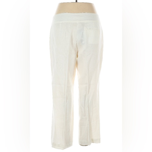 $178 New w tags Eileen fisher white organic linen wide leg trousers XL Large 14 - Picture 2 of 5
